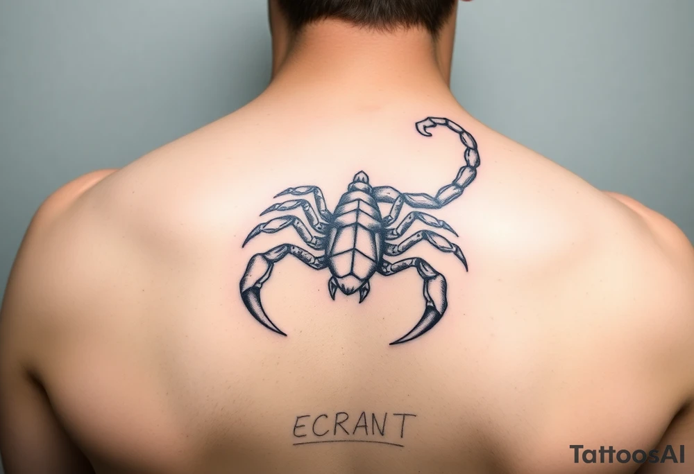 Geometric scorpion simple tattoo idea
