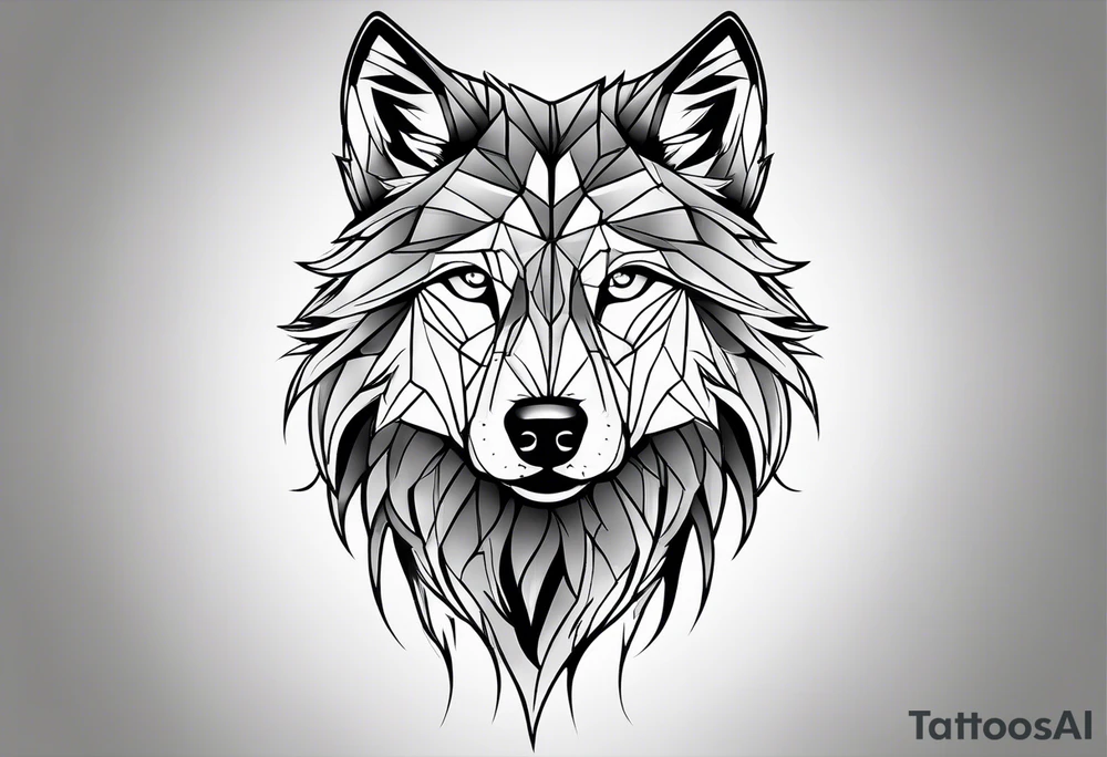 head of a wolf tattoo idea