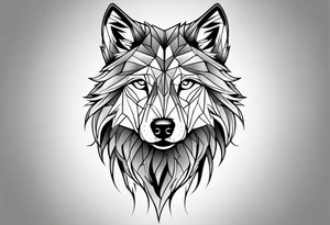 head of a wolf tattoo idea