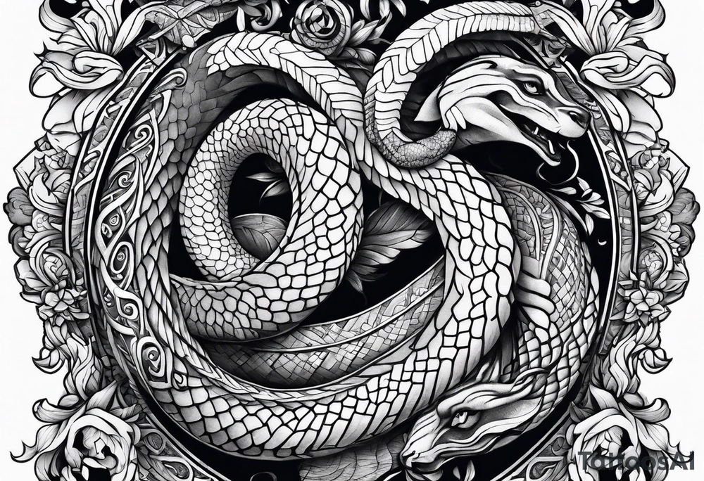 Snake and Goat tattoo idea