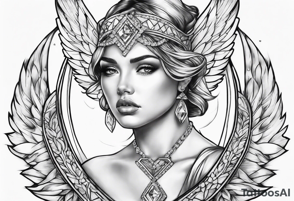 Diamond 
angel tattoo idea