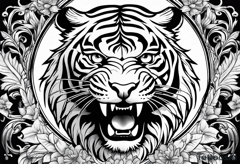 half bull and half tiger tattoo idea
