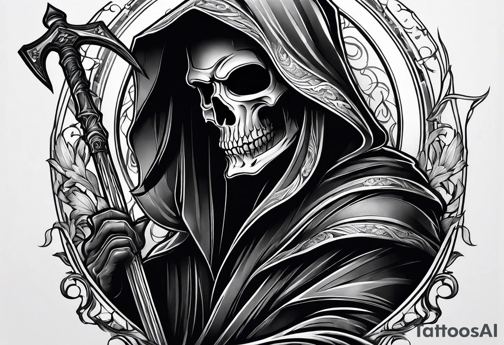 samari grim reaper tattoo idea