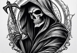 samari grim reaper tattoo idea