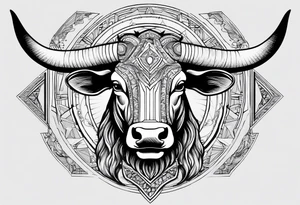 I want a Taurus head with the planets positions on May 20th, 1989. With an arrow splitting the head tattoo idea