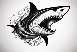 Stylized Shark Fin tattoo idea