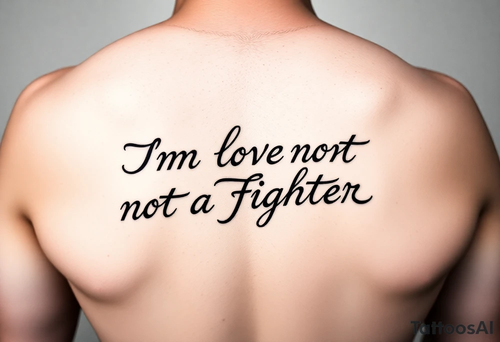 im a lover not a fighter tattoo idea