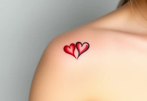 A fiery infinity symbol with a glowing red hearts tattoo idea