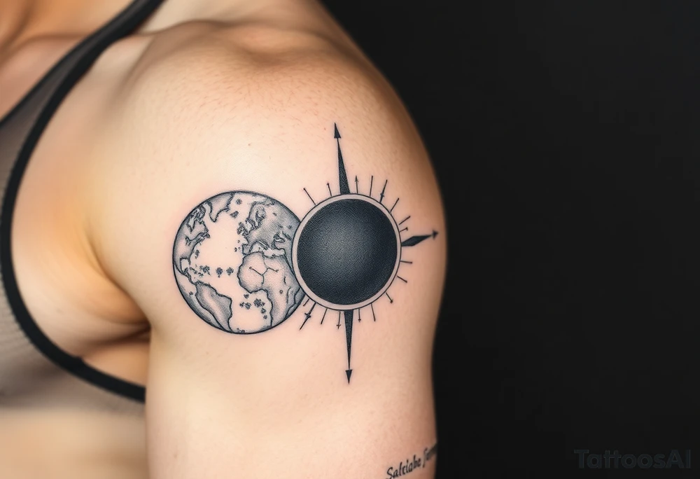 2 different worlds on both sides of a black hole tattoo idea