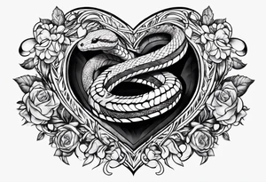 a snake wrapped around a heart tattoo idea