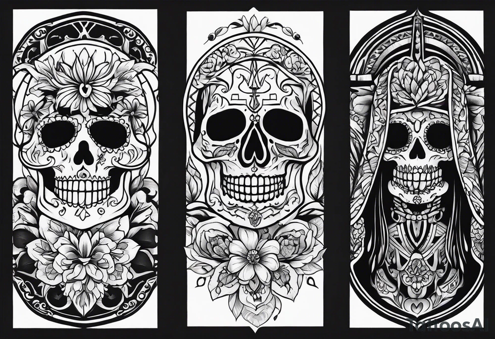 mexican style santa muerte tattoo for chest tattoo idea