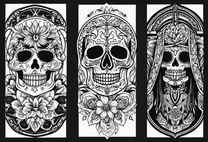 mexican style santa muerte tattoo for chest tattoo idea