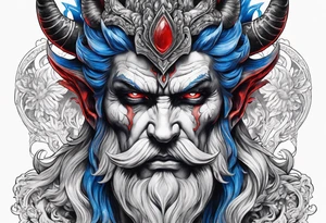 Hades with blue and red
shadowns tattoo idea