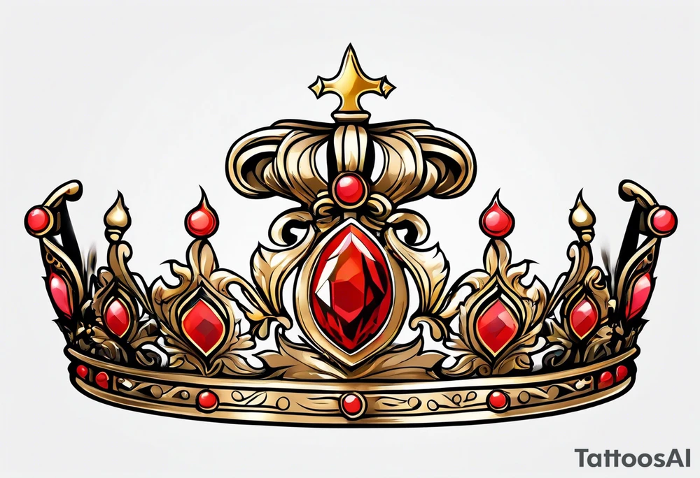 Simple crown. 2D. 5 points. tattoo idea