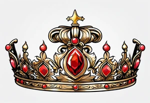 Simple crown. 2D. 5 points. tattoo idea