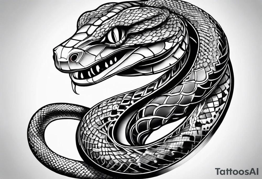 snake in steampunk tattoo idea