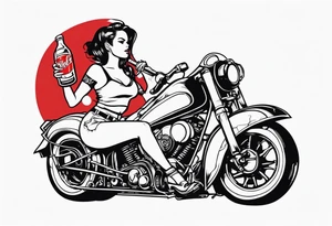 Nuka cola girl sat on rocket drinking nuka cola tattoo idea