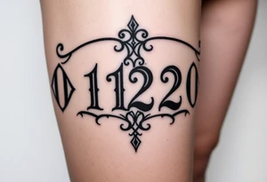 30 12 2006 in Roman numerals gothic style for men tattoo idea