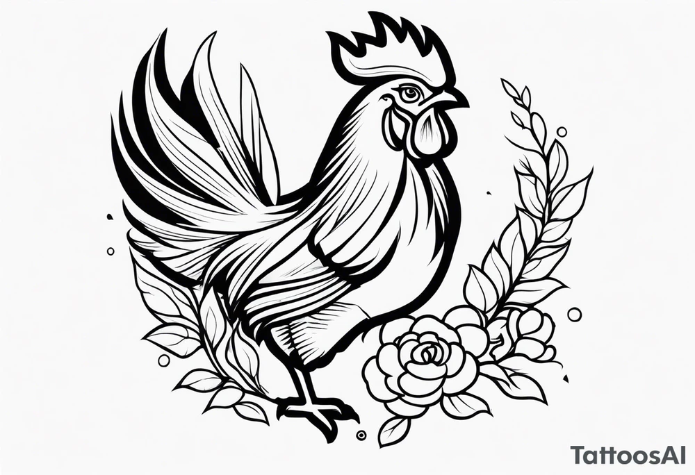 Rooster with gun tattoo idea