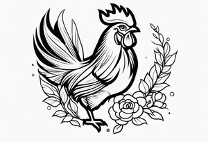 Rooster with gun tattoo idea