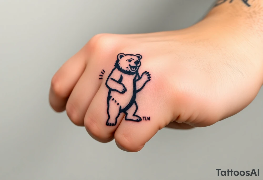 University of Northern Colorado bear mascot  standing up on 2 paws tattoo idea