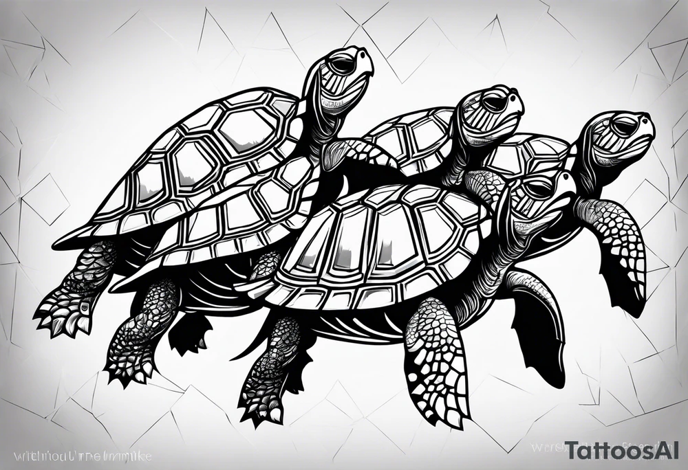 Four turtles tattoo idea