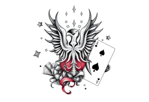 Poland symbol and poker cards Add casino money to it. tattoo idea