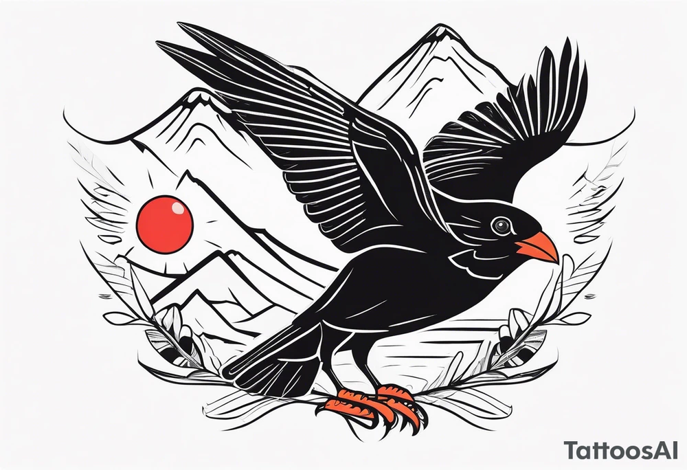 alpine chough tattoo idea