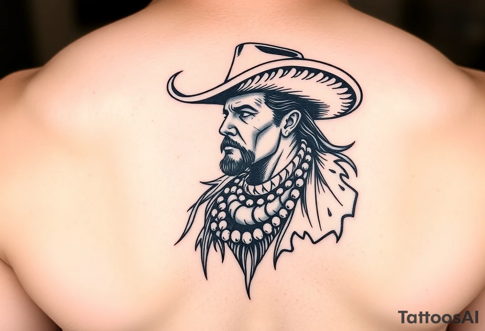 Charro negro in American traditional style tattoo idea
