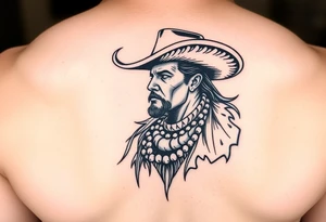 Charro negro in American traditional style tattoo idea