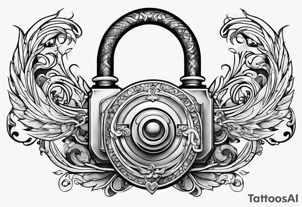 Infinity symbol with lock and key tattoo idea