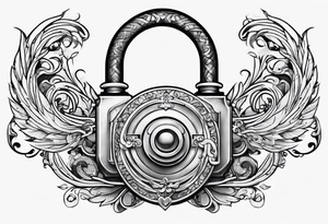 Infinity symbol with lock and key tattoo idea