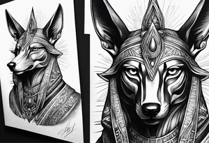 Realistic anubis tattoo idea