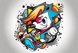 Cartoon sleeve tattoo idea