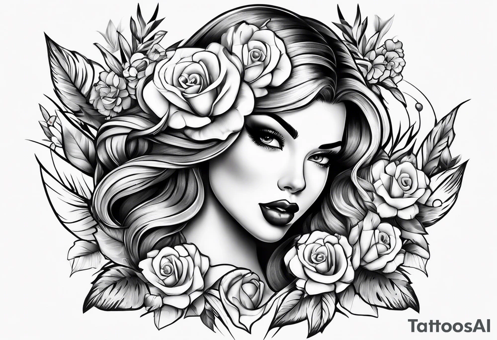 Pinup girl tattoo idea