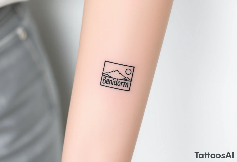 A postage stamp of Benidorm tattoo idea