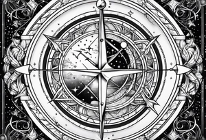 Sagittarius and cancer zodiac sign half sleeve tattoo idea