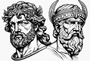 Olympian Hermes and Poseidon tattoo idea