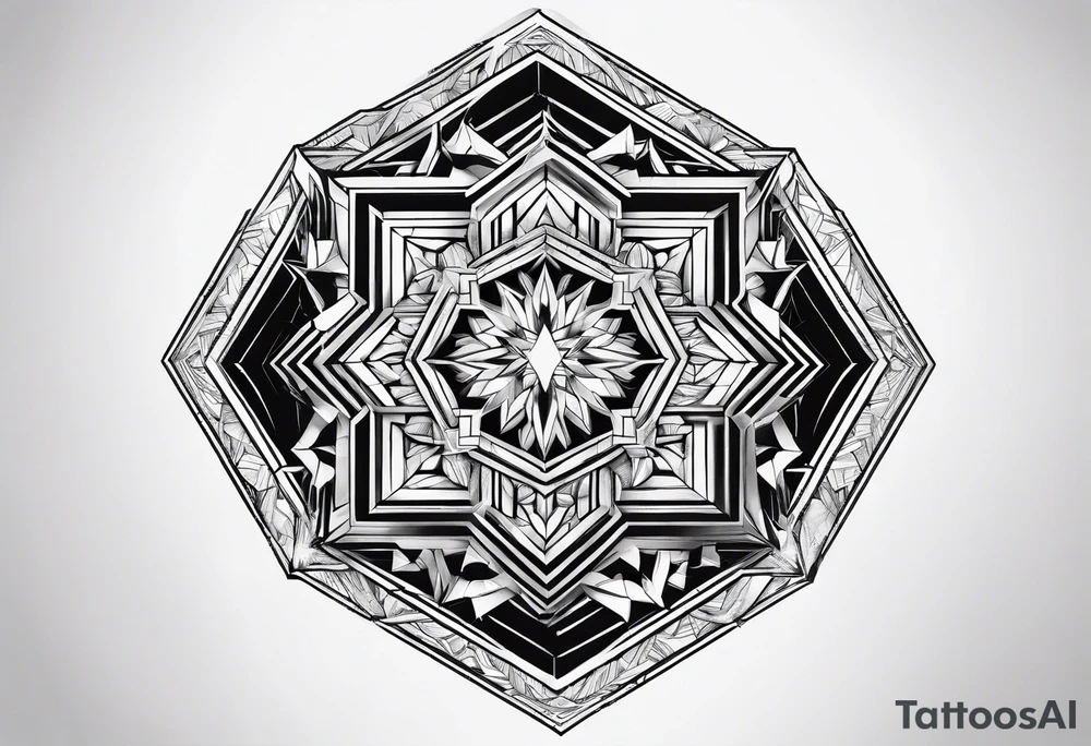Hexagon linked ice crystal cloud tattoo idea