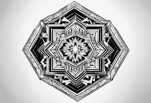 Hexagon linked ice crystal cloud tattoo idea