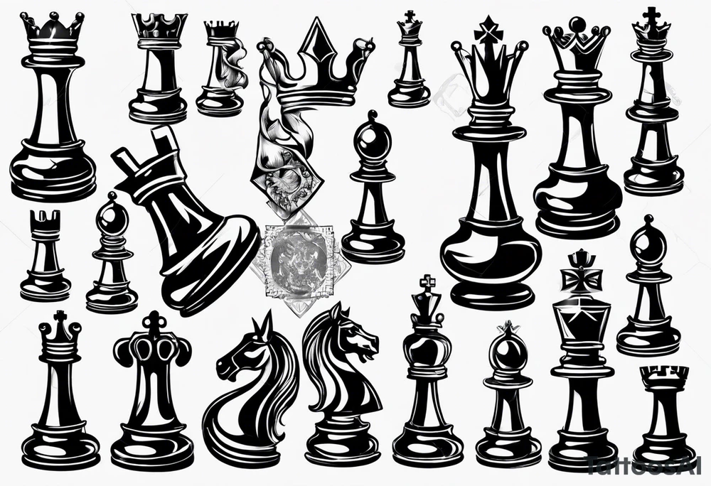 King chess piece tattoo idea