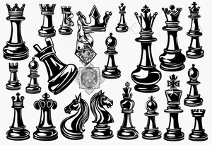 King chess piece tattoo idea