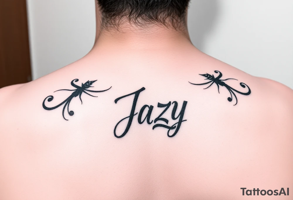 Remembrance of a deceased best friend with the name Jazy incorporated tattoo idea