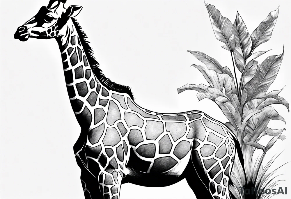 full body giraffe tattoo idea