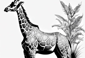 full body giraffe tattoo idea
