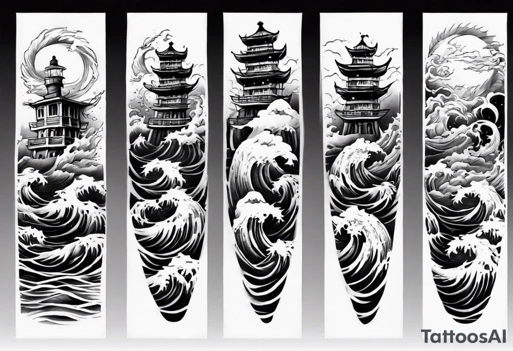 ocean waves ship zeus forearm tattoo tattoo idea