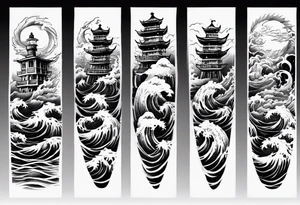 ocean waves ship zeus forearm tattoo tattoo idea