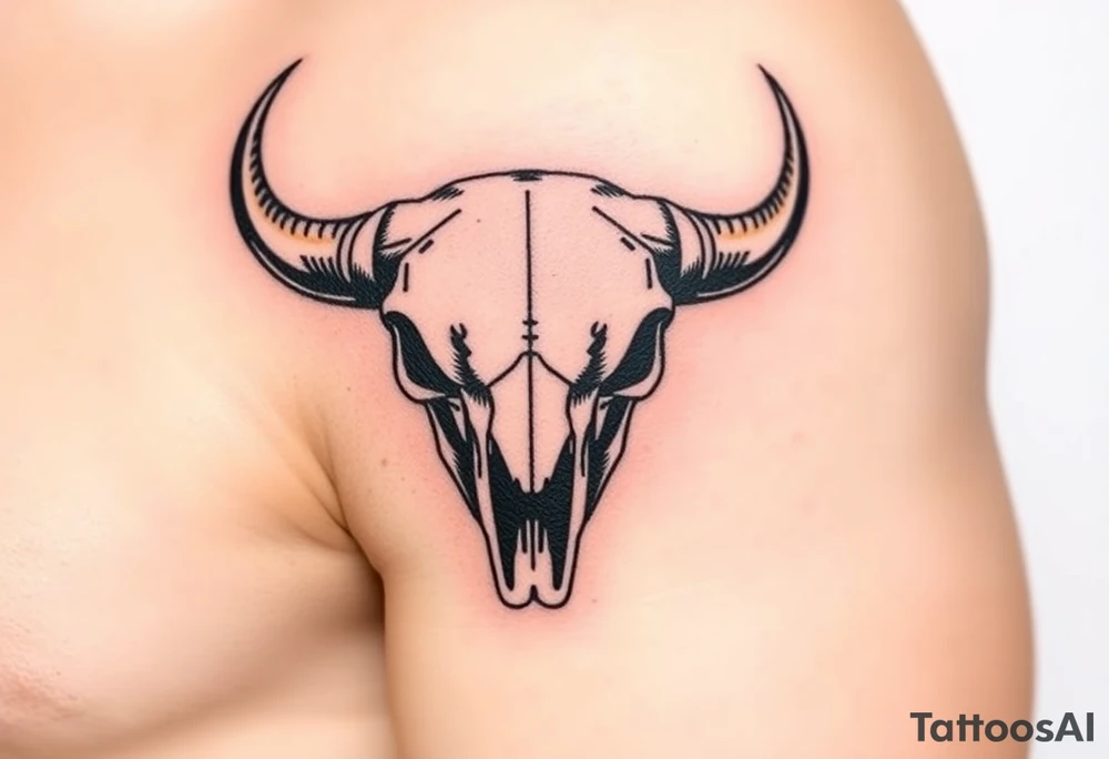 Buffalo or bison skull tattoo tattoo idea