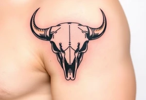Buffalo or bison skull tattoo tattoo idea