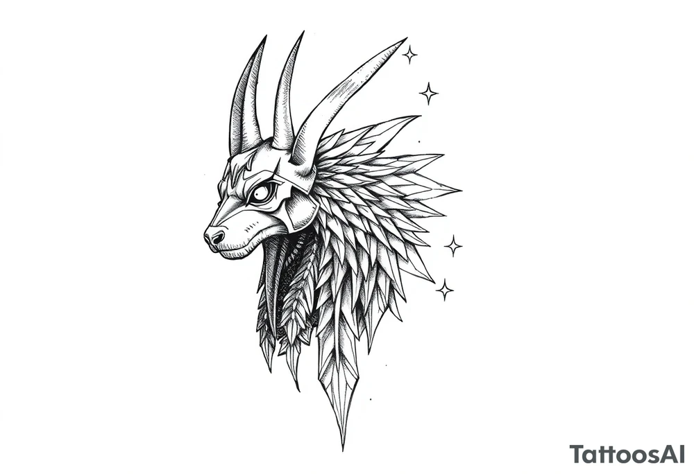 anubis,stars tattoo idea
